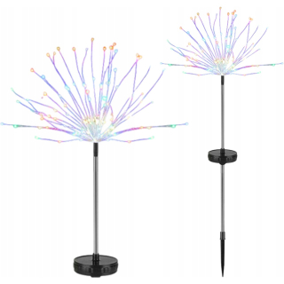 Solárna lampa Tessa, čierna, 95 cm, 2 ks.
